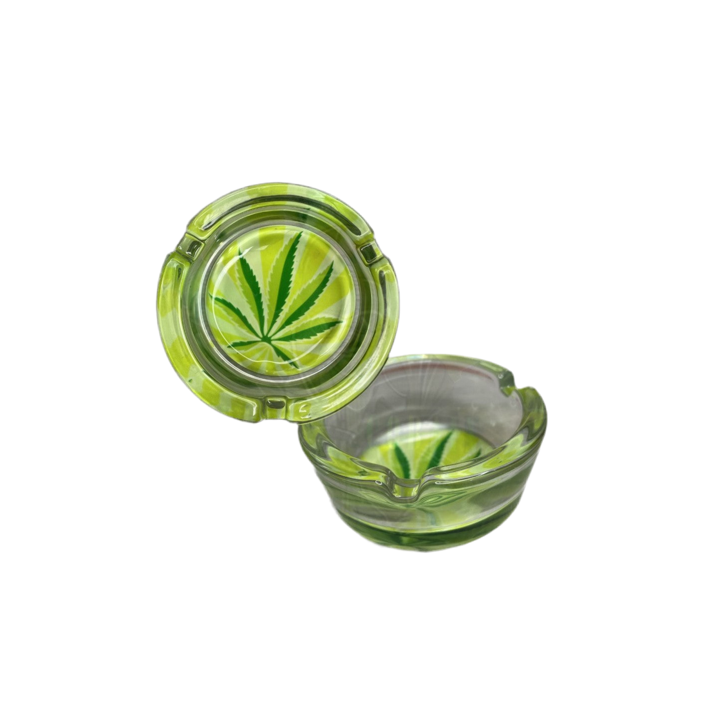 Cinzeiro "cannabis" de vidro - pequeno