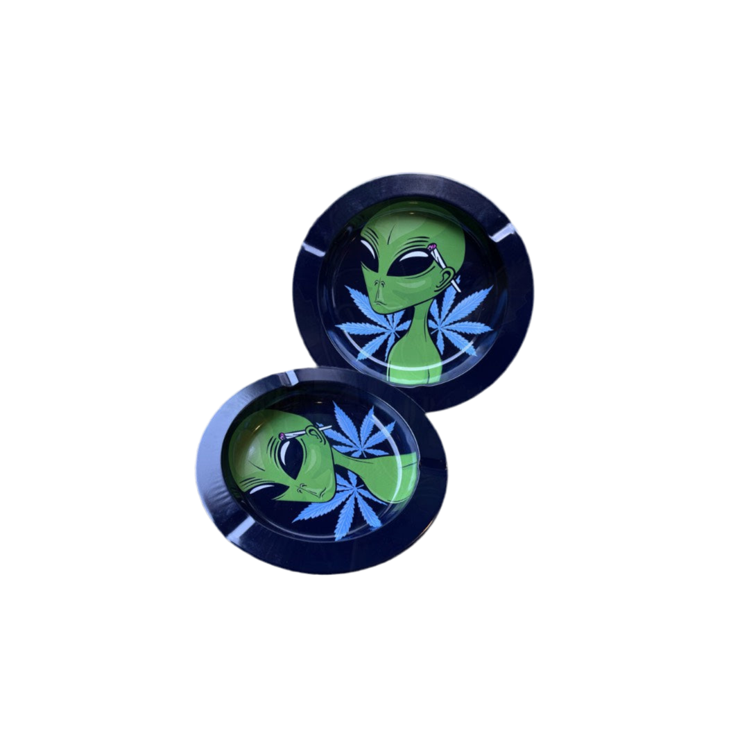 Cinzeiro metálico "stoned alien" - pequeno